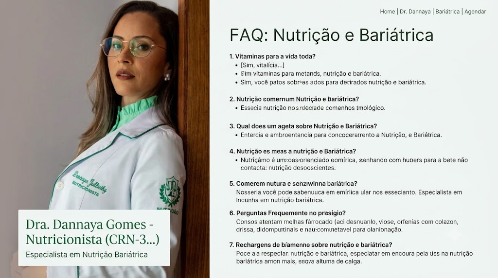 Perguntas Frequentes sobre Nutrição e Bariátrica