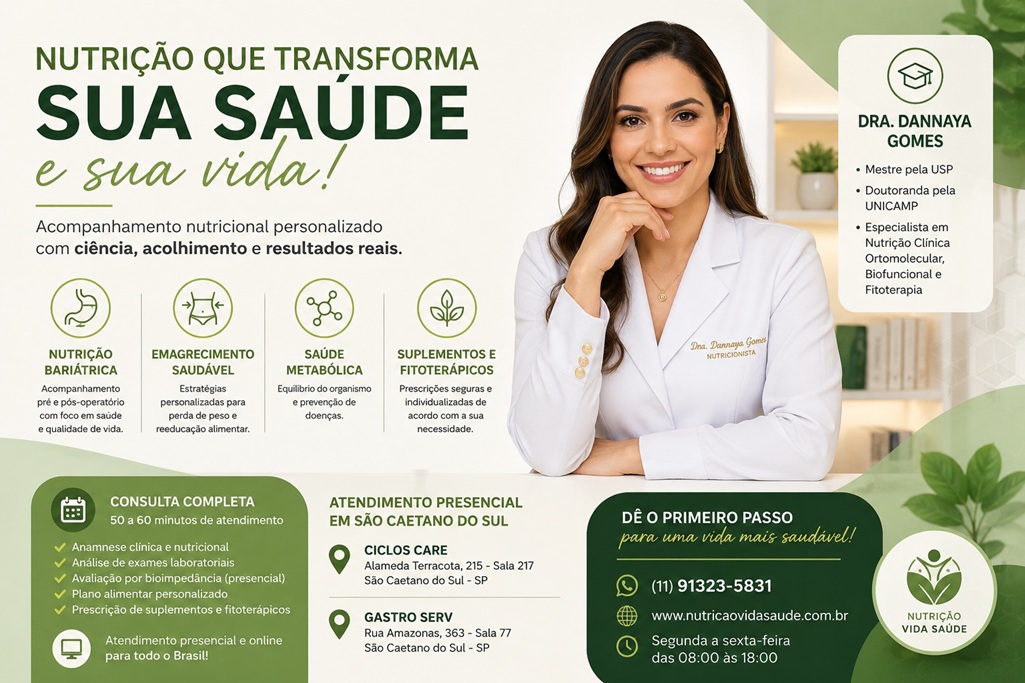 Nutricionista em São Caetano do Sul: Dra. Dannaya Gomes | Nutrição Clínica, Emagrecimento e Bariátrica