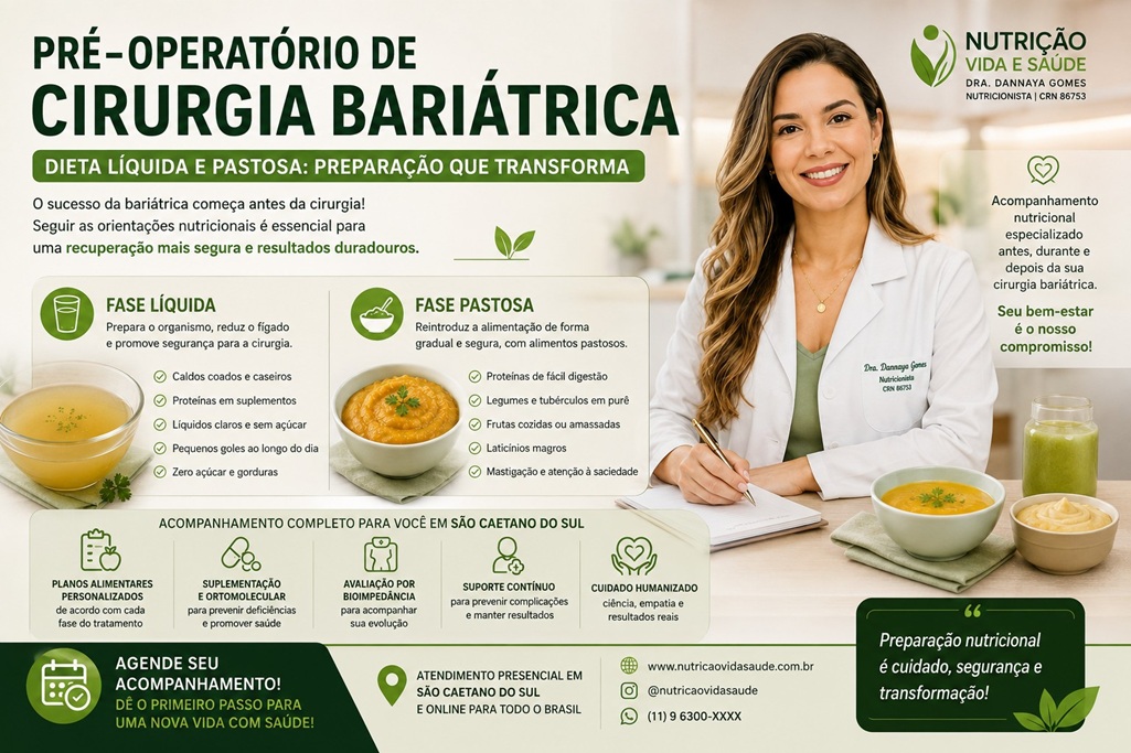 Pré-Operatório de Cirurgia Bariátrica em São Caetano do Sul: Dieta Líquida e Pastosa