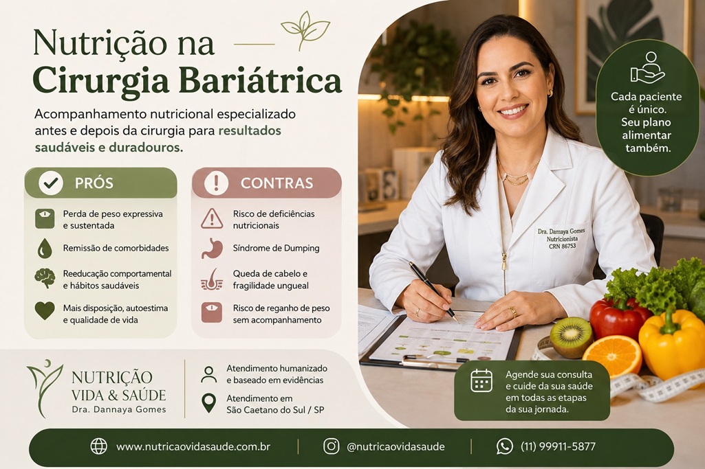 Nutrição na Cirurgia Bariátrica: Prós, Contras e a Importância do Acompanhamento Nutricional em São Caetano do Sul