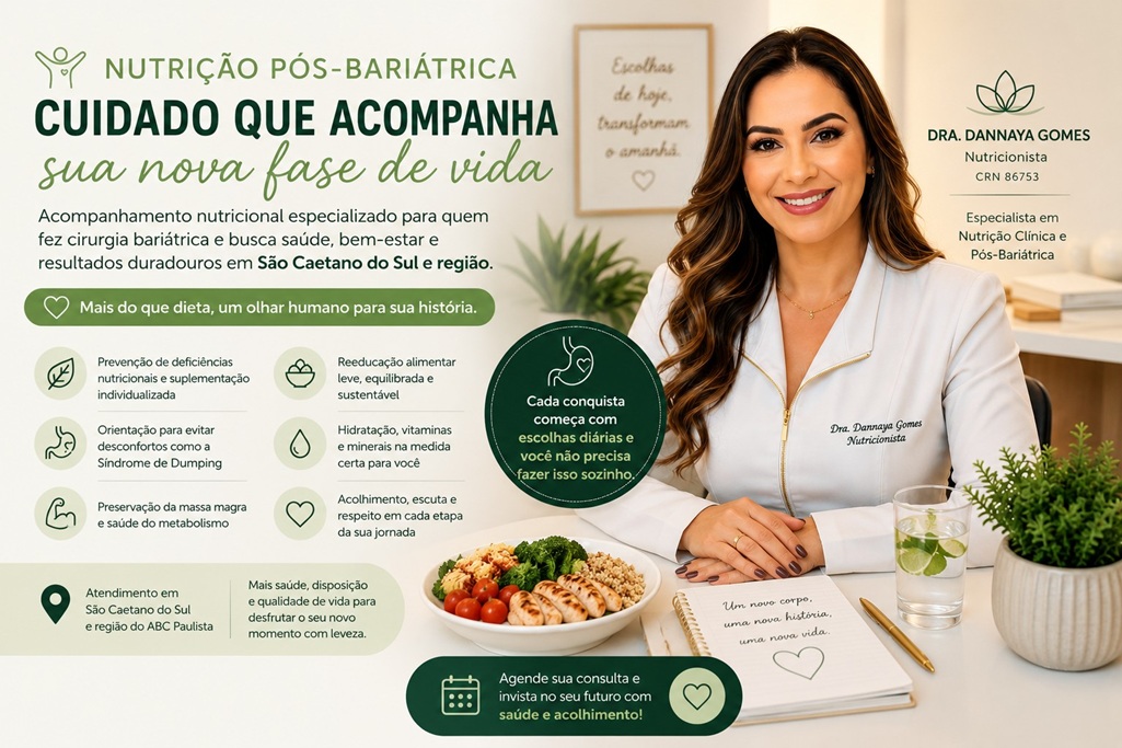 Nutrição Pós-Bariátrica em São Caetano do Sul: Cuidado Humanizado para uma Nova Fase da Sua Vida em 2026